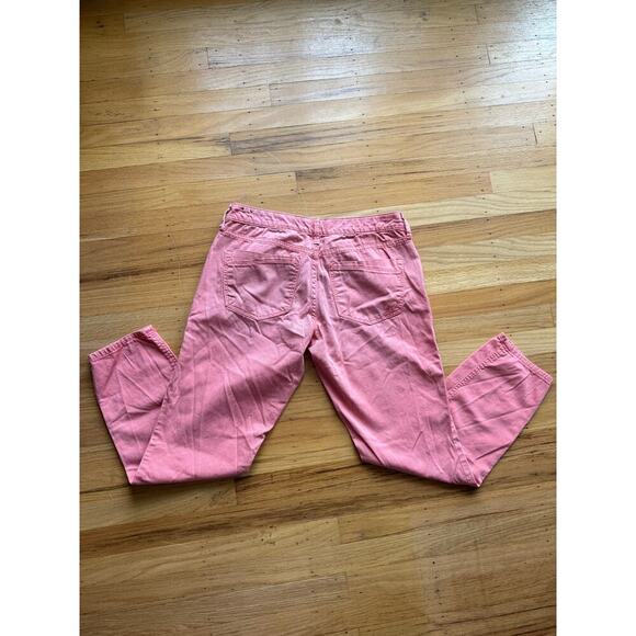 Express Stella Ankle Low Rise Jeans Pink Coral Peach Size 2 Faded - Picture 7 of 11